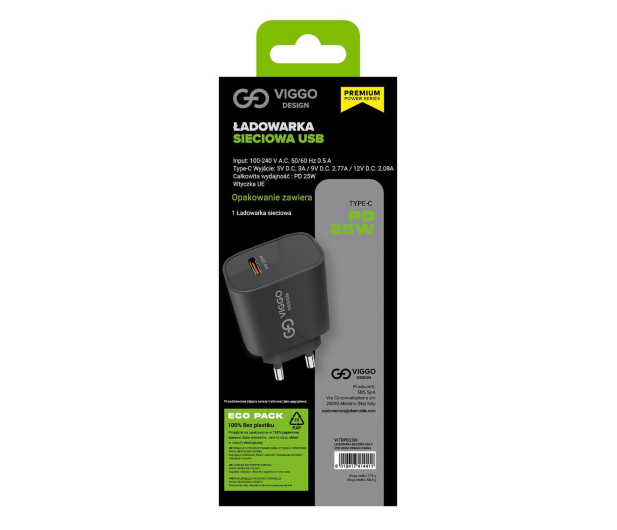 VIGGO DESIGN Ładowarka Sieciowa VIGGO PREMIUM 25W czarna ^ - 1464682 - zdjęcie 4